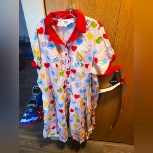 Unique vintage heart print dress